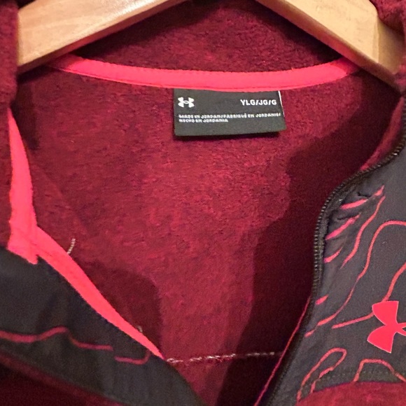 UNDER ARMOUR boys large cold gear 1/4 zip fleece jacket - Picture 3 of 3